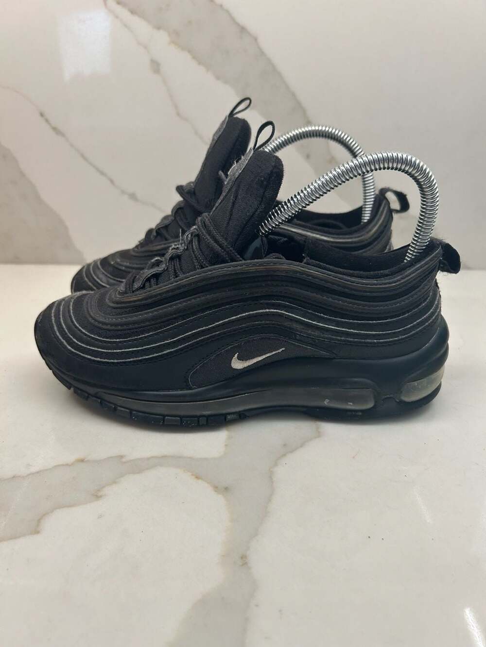 Nike Air Max 97 GS Triple Black Running Shoes Size 4y